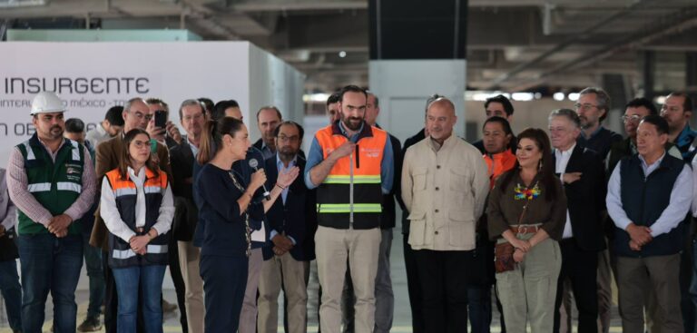 La presidenta de México visita las obras de El Insurgente